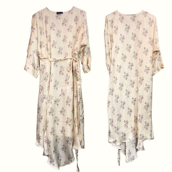 WUKOGALS floral long asymmetric dress size L - Picture 1 of 10